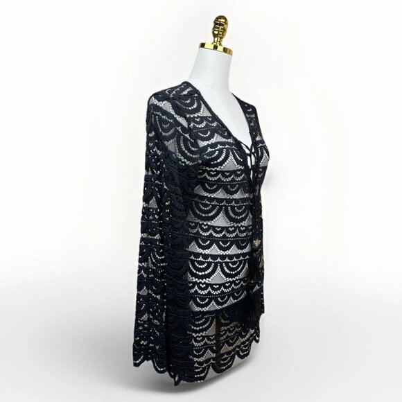 🌟 NWOT — PQ SWIM Black Gold Noah Tunic — Size M/L — Hand-Cut Lace — Retail $160 - Picture 9 of 15